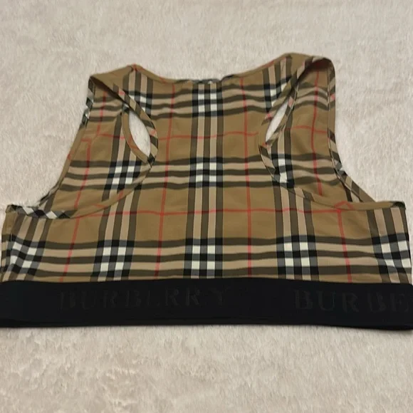 Burberry Women's Beige and Black Plaid Tank Top - Picture 4 of 6